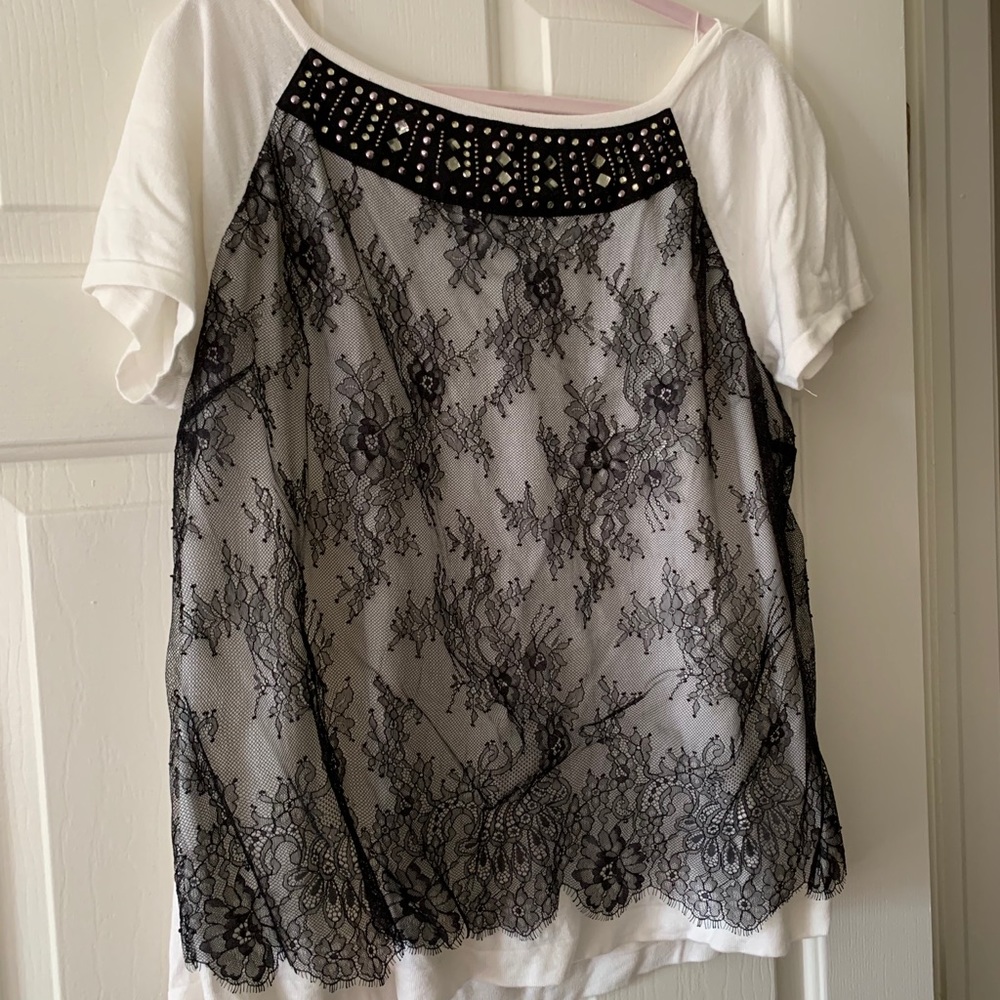 Black House White Market Embellished T-Shirt sz XL